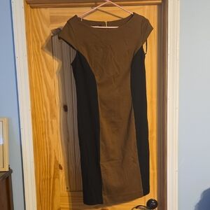 Alfani Brown and Black Midi Dress